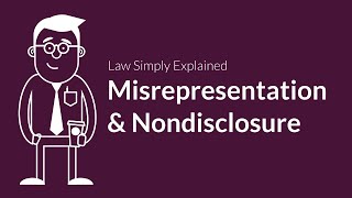 Misrepresentation and Nondisclosure  Contracts  Defenses amp Excuses [upl. by Sirtimed]