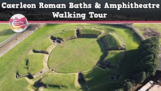 CAERLEON ROMAN BATHS amp AMPHITHEATRE WALES  Walking Tour  Pinned on Places [upl. by Aleel783]