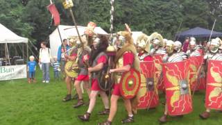 Roman Reenactment at the Amphitheatre in Caerleon Marching In [upl. by Caitlin338]