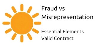 Fraud vs Misrepresentation  Other Essential Elements of a Valid Contract  CA CPT  CS amp CMA [upl. by Sheelah522]